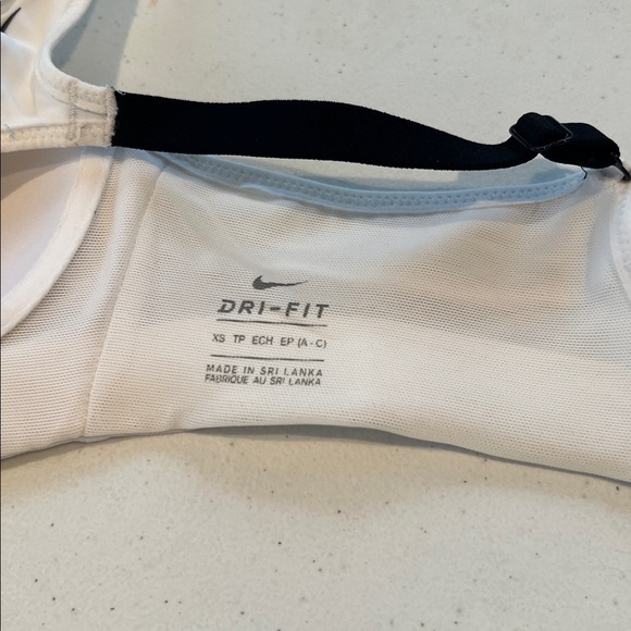 Nike Dri-Fit Alpha padded adjustable racerback running sports bra white black XS - Picture 6 of 9